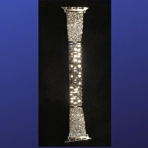 KADES Silvertone Crystalized SPARKLE Apple Watch Strap, fits 42mm, NWOB